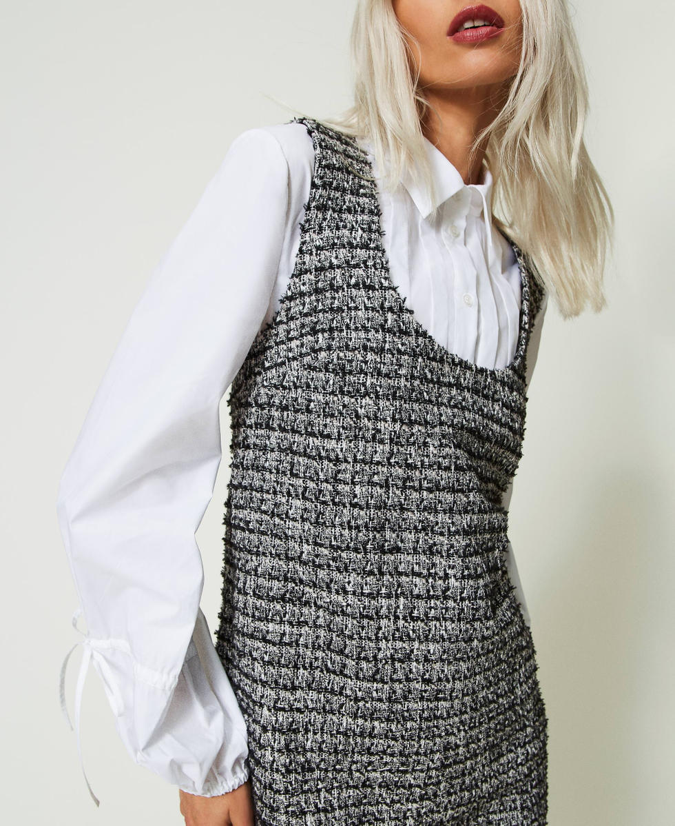 Abito corto boucle e camicia in popeline Donna Nero TWINSET Milano