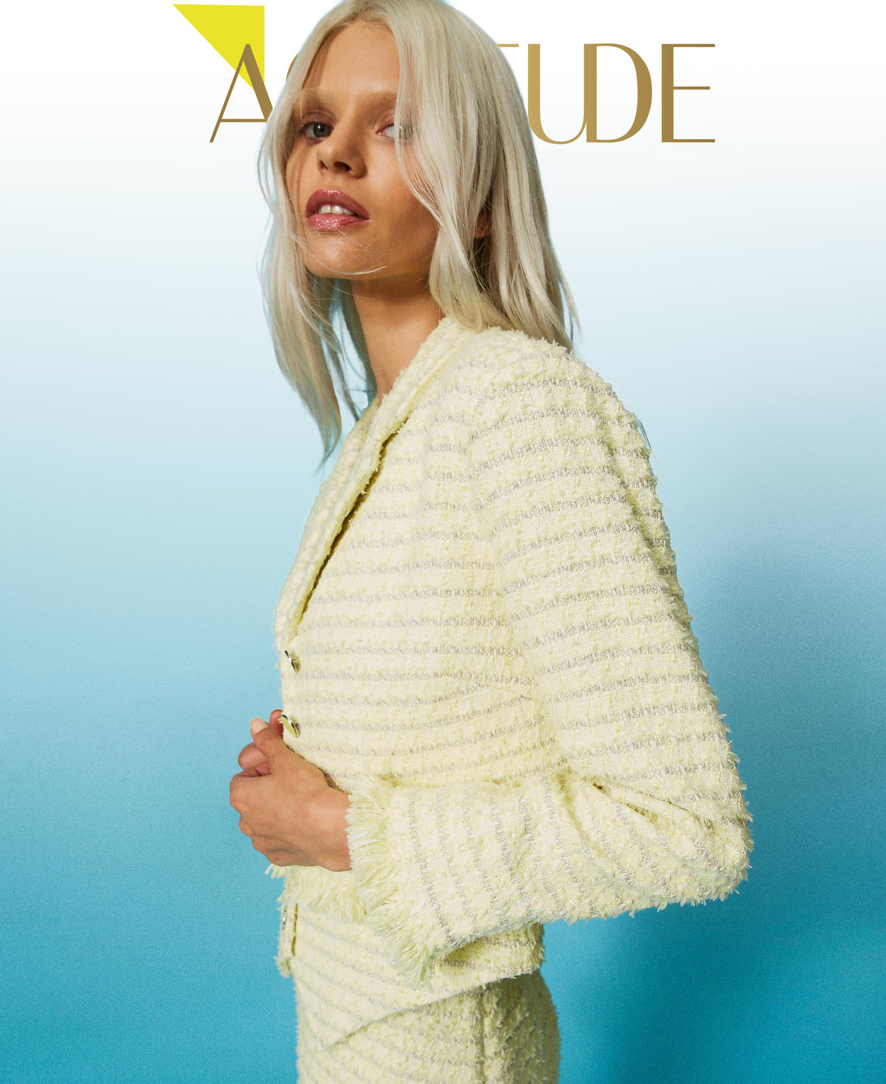Boucle jacket with fringes Woman Yellow TWINSET Milano