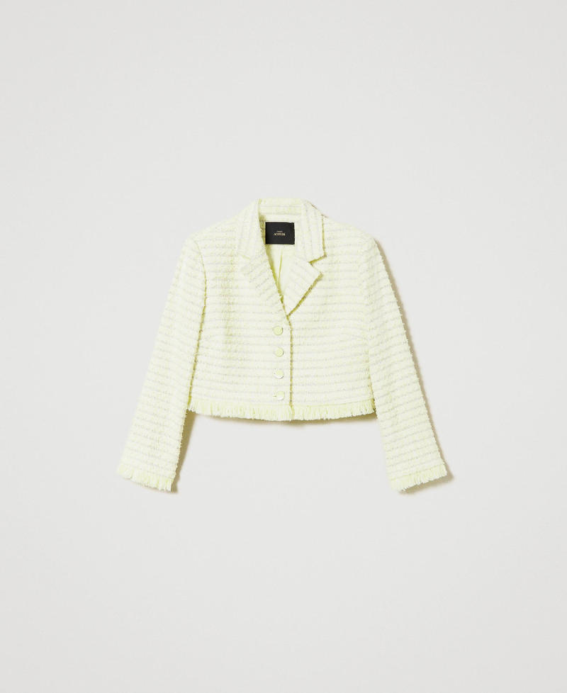 Bouclé jacket with fringes