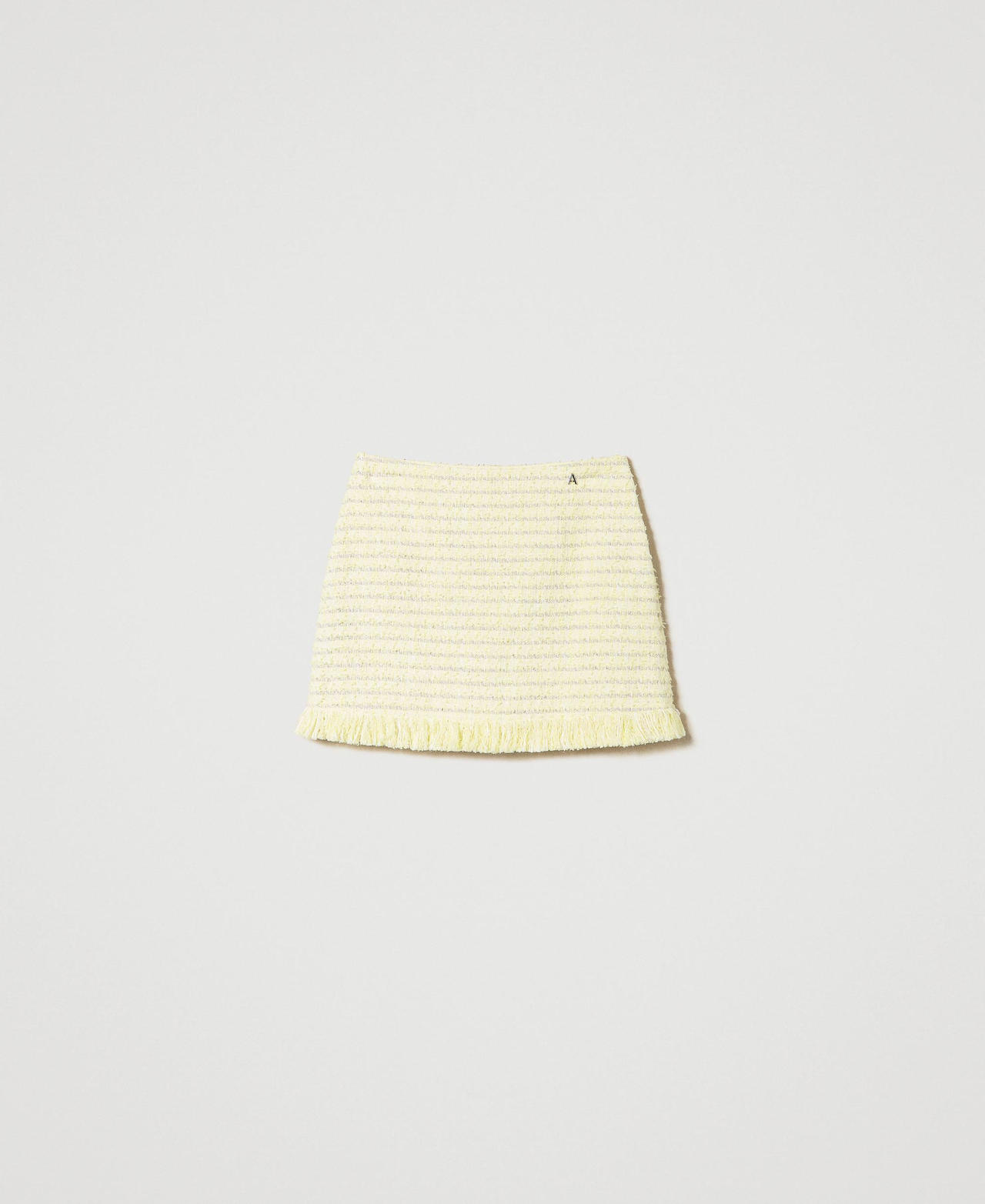 Мини-юбка из букле с бахромой Желтый "Лайм" Рогожа женщина 241AP2343-0S