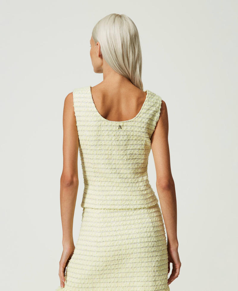 Gilet fitted in bouclé Giallo "Lime" Stuoia Donna 241AP2344-04
