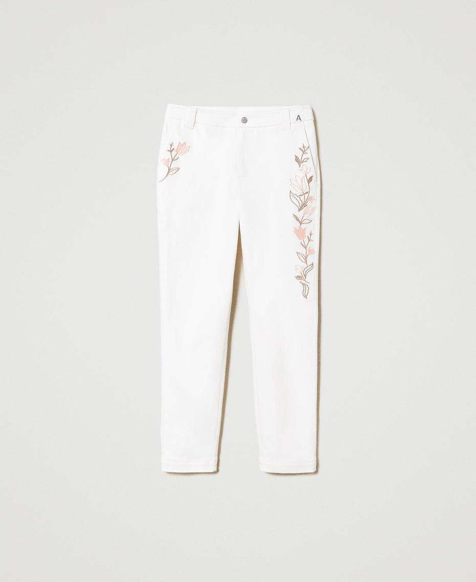 Organic cotton trousers with embroidery