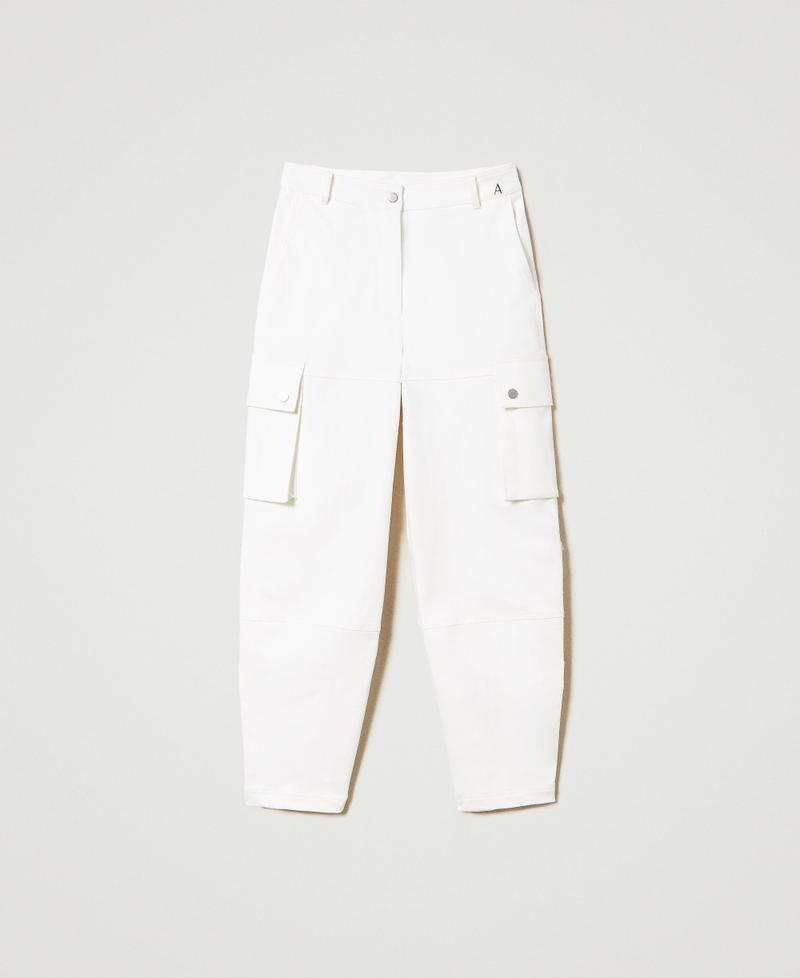 Organic cotton cargo trousers "Papers" White Woman 241AP2353_00840_0S