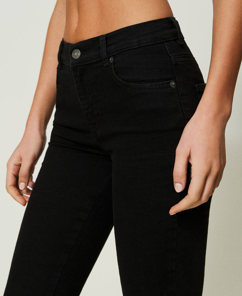 Five-pocket skinny jeans Black Denim Woman 241AP2362-04