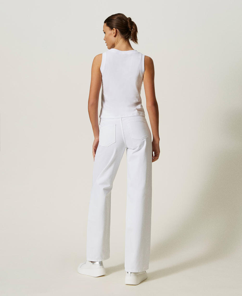 Wide Leg Hose aus Leinenmix