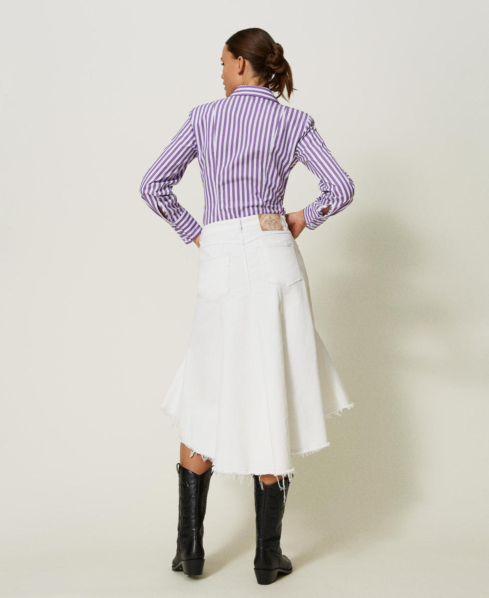 Gonna asimmetrica in bull Bianco "Papers" Donna 241AP2381_00840_03