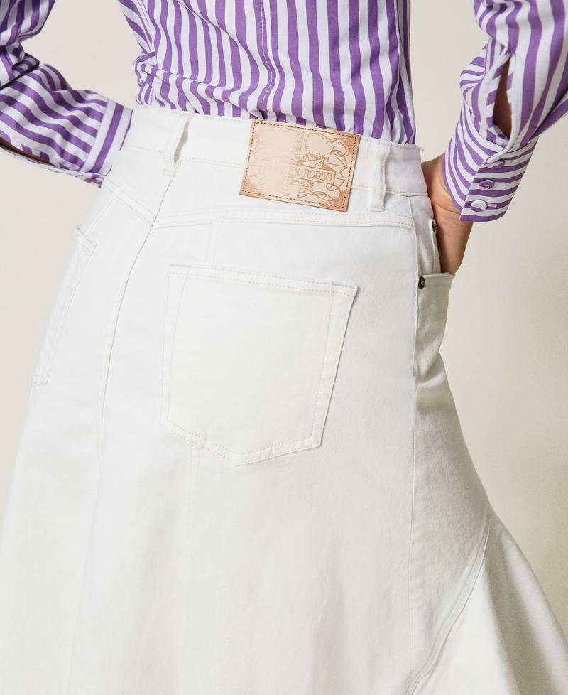 Асимметричная юбка из саржевого полотна Белый "Papers" женщина 241AP2381-04