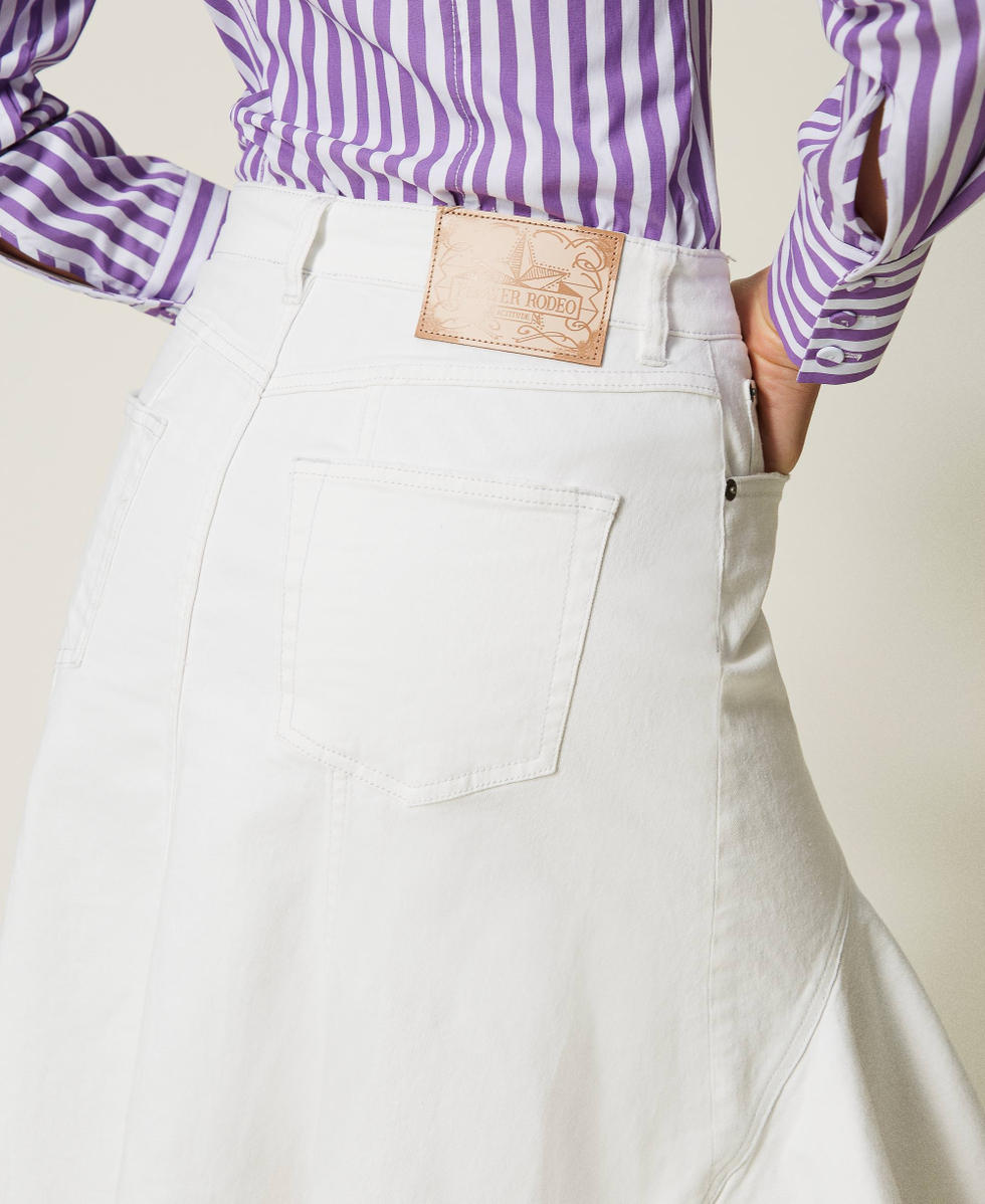 Gonna asimmetrica in bull Bianco "Papers" Donna 241AP2381_00840_04