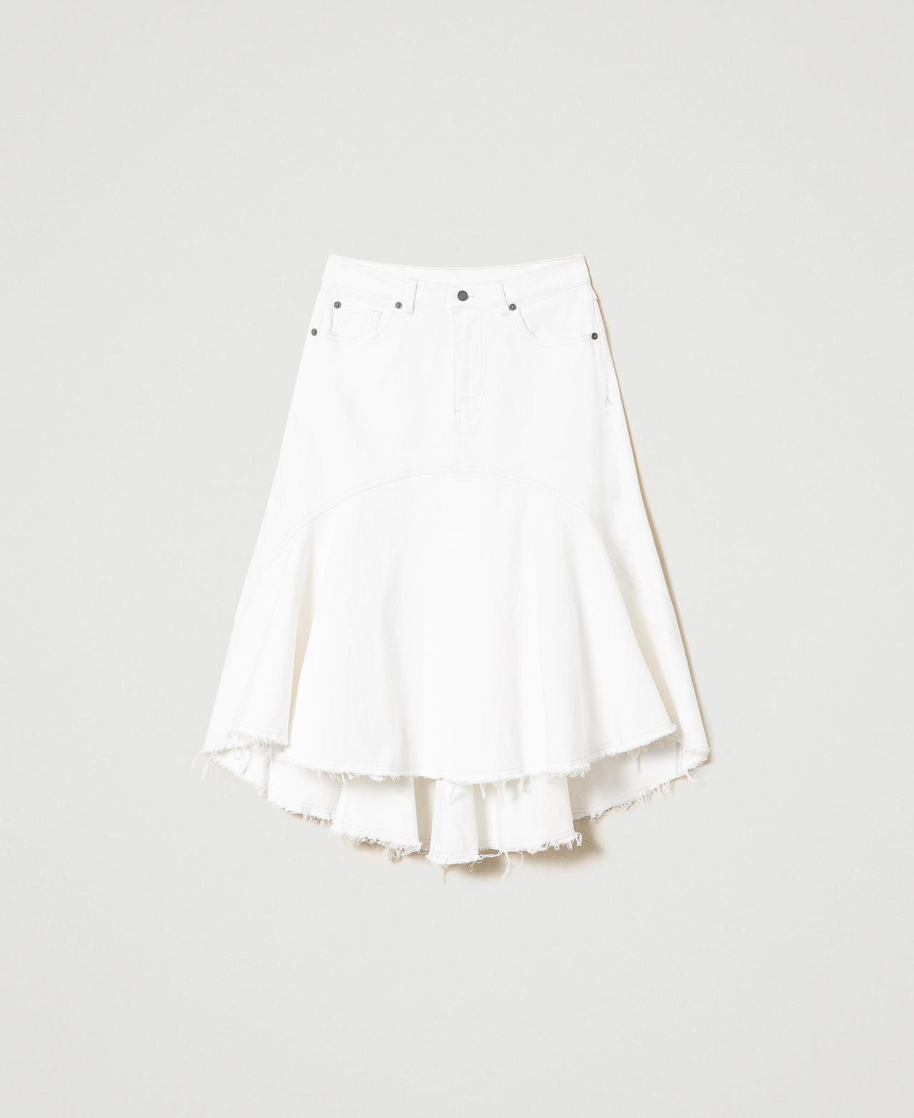 Асимметричная юбка из саржевого полотна Белый "Papers" женщина 241AP2381-0S