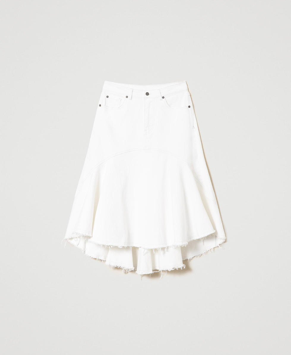 Gonna asimmetrica in bull Bianco "Papers" Donna 241AP2381_00840_S0