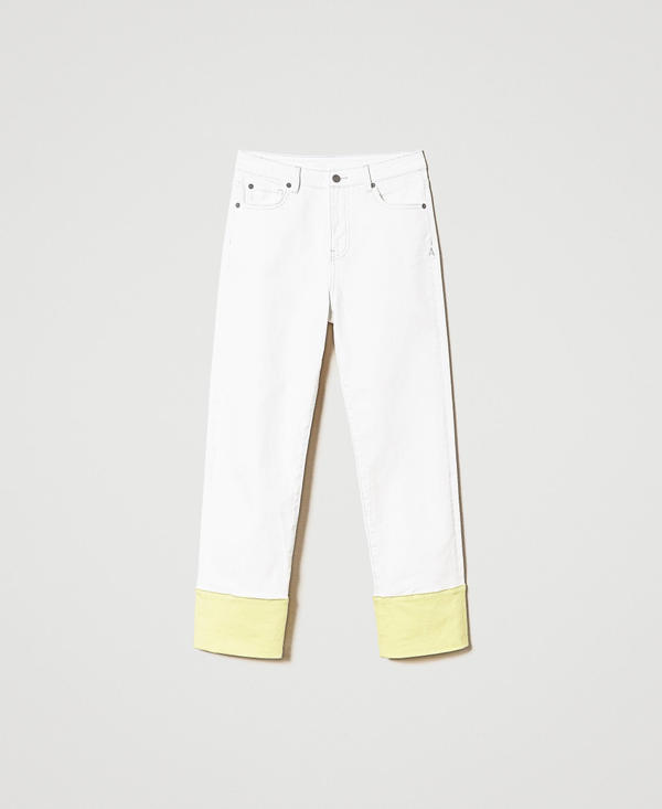Pantaloni in bull con risvolto