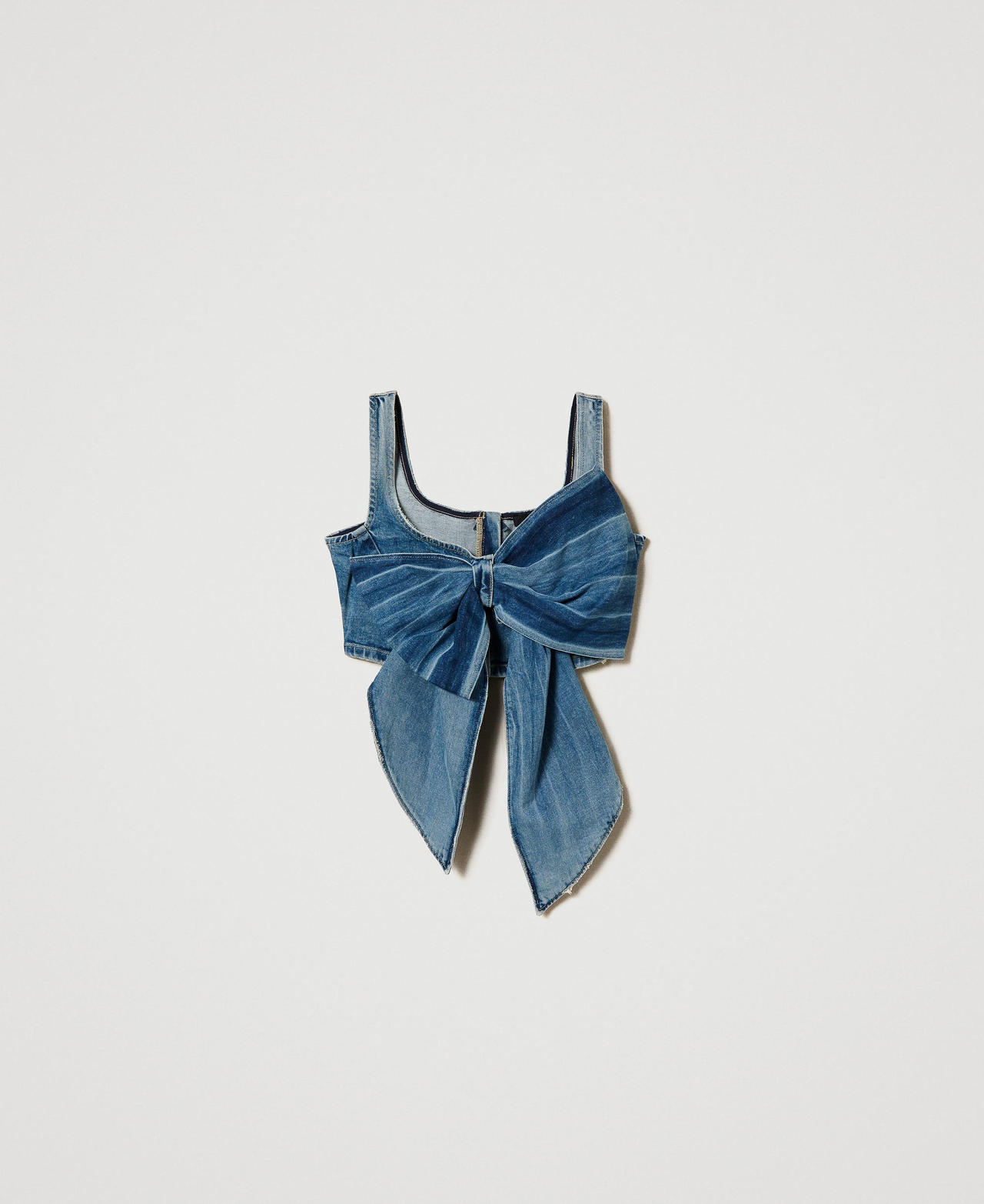 Denim top with bow