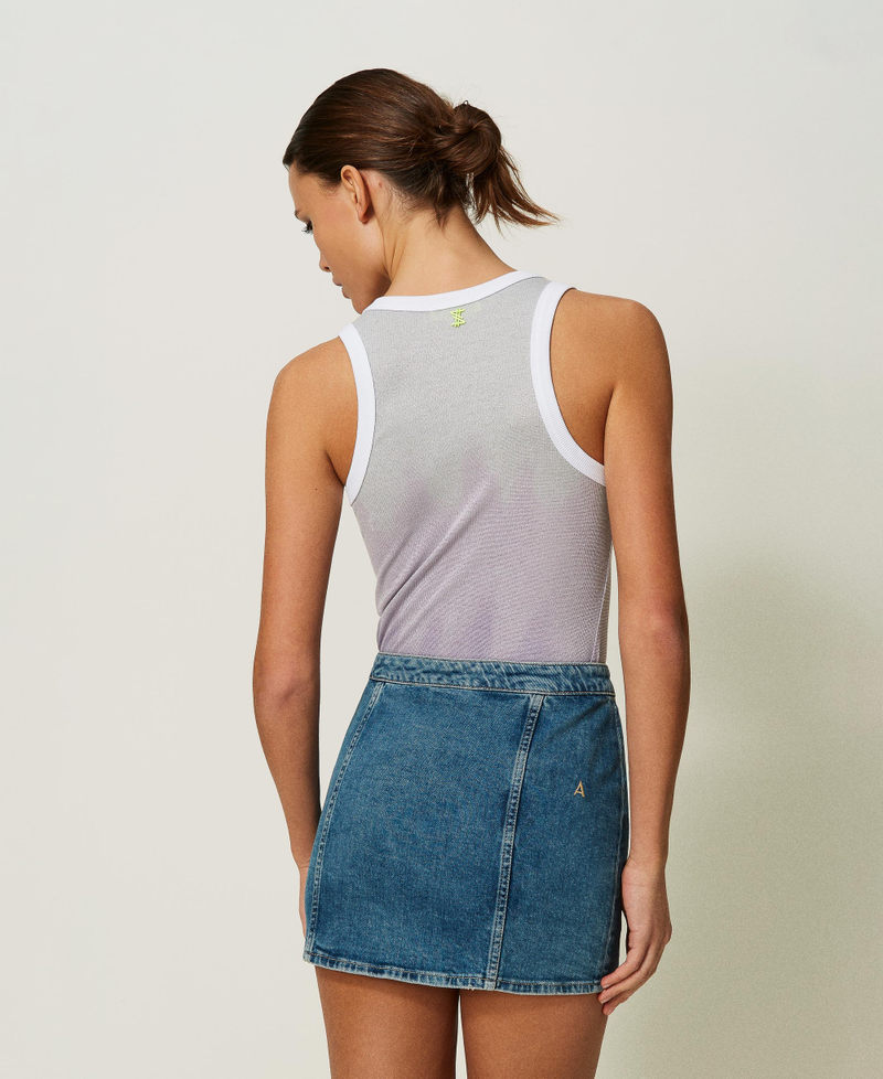 Mini-jupe en jean avec nœud Denim Moyen Femme 241AP2421-04