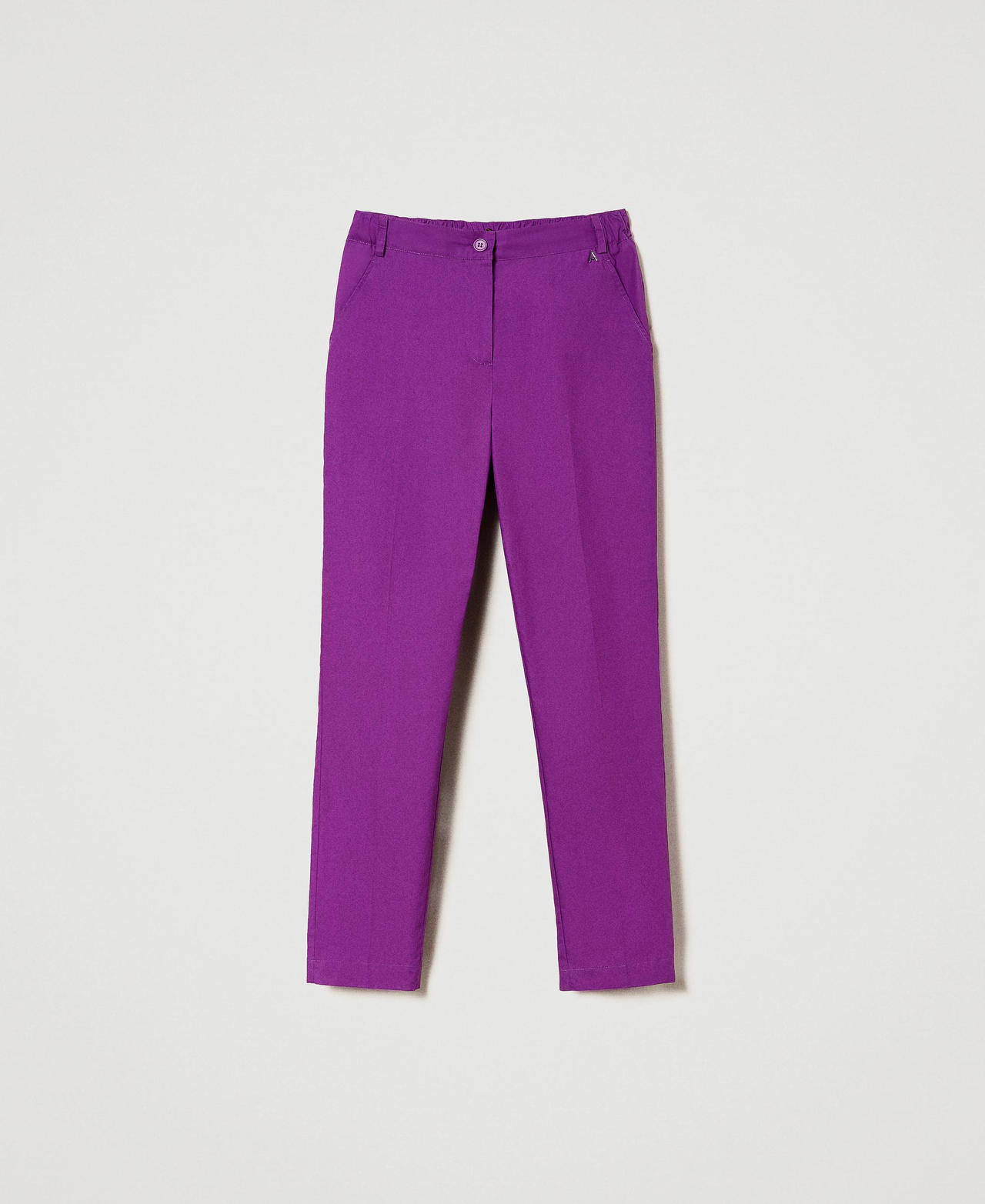 Pantalon cigarette en popeline Violet « Sparkling Grape » Femme 241AP2435-0S