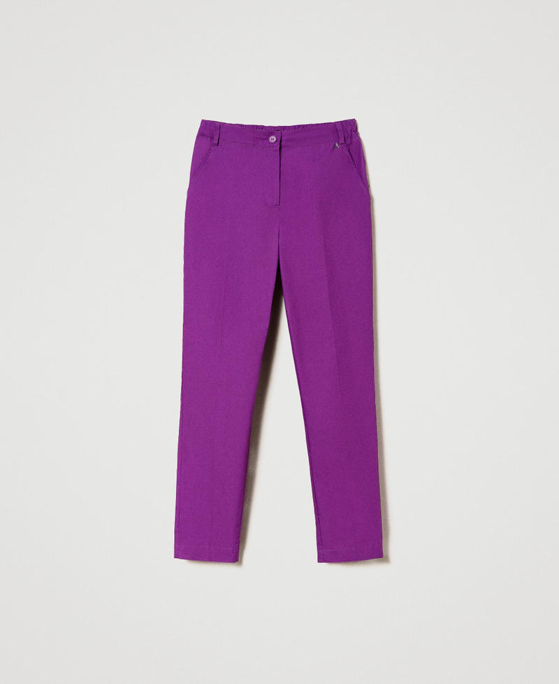 Pantalon cigarette en popeline Violet « Sparkling Grape » Femme 241AP2435-0S