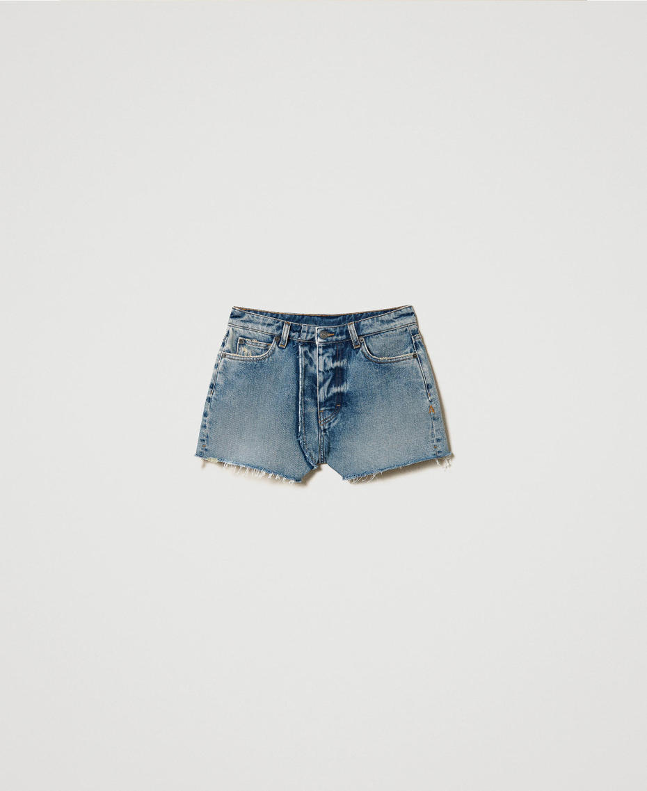 Shorts in jeans sfrangiati Denim Medio Donna 241AP2450-0S