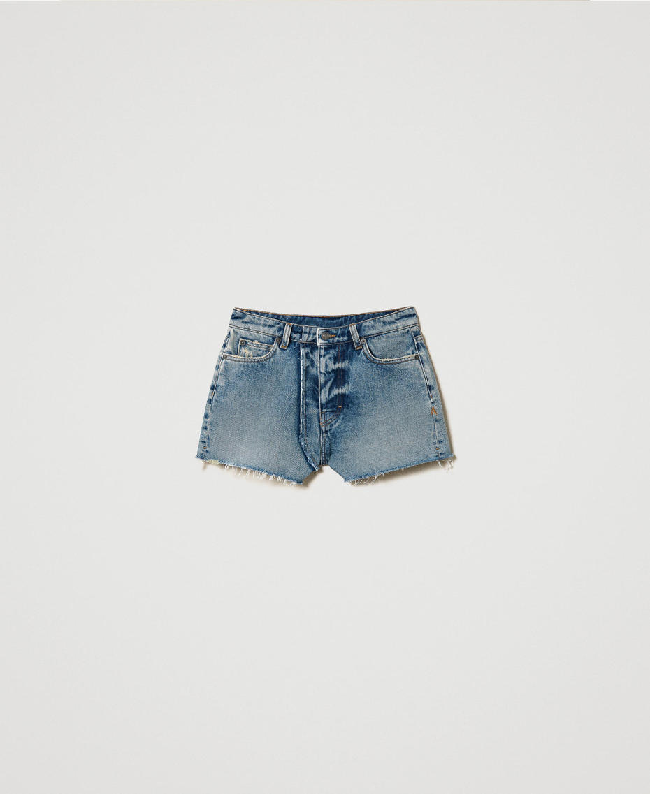 Short en jean effiloché