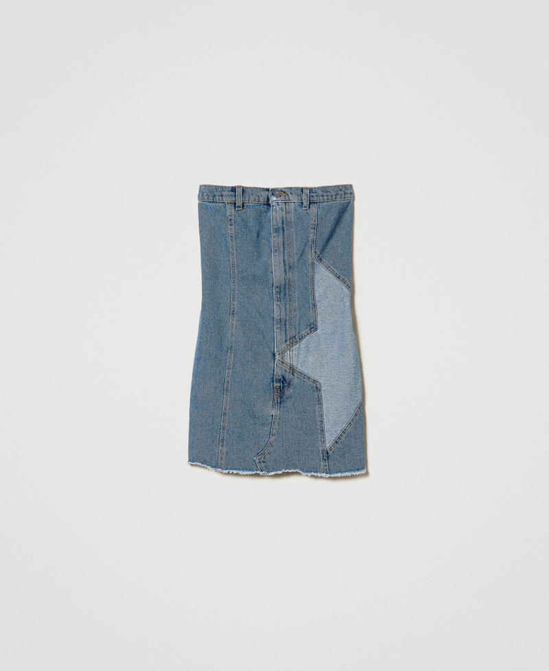 Short denim dress with star