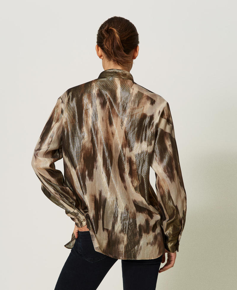 Printed voile shirt Shaded Lame Woman 241AP2513-04