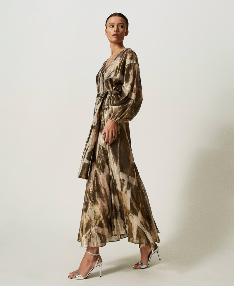 Long printed voile dress