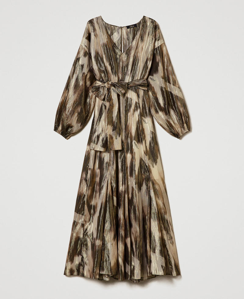 Robe longue en voile imprimé Shaded Lamé Femme 241AP2514-0S