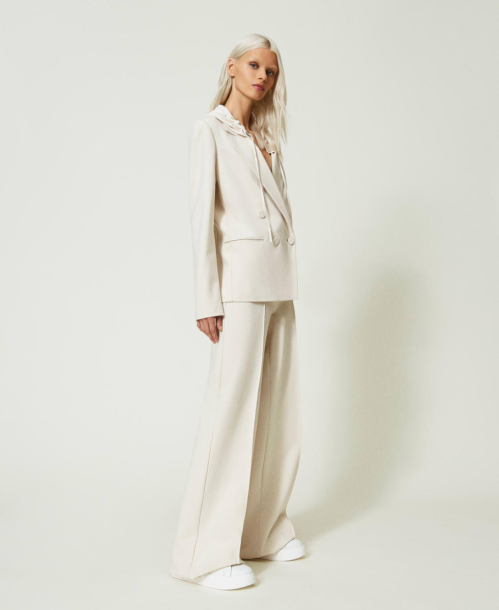 Pantalon palazzo avec nervure