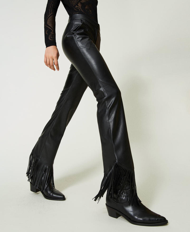 Pantalon En Cuir à Franges Western - Style Cowgirl - Chaps Fait Main - Adulte (Neuf)