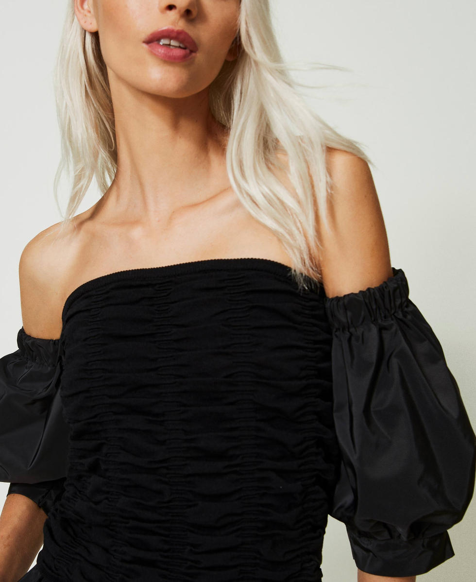 Balloon sleeve online bardot top