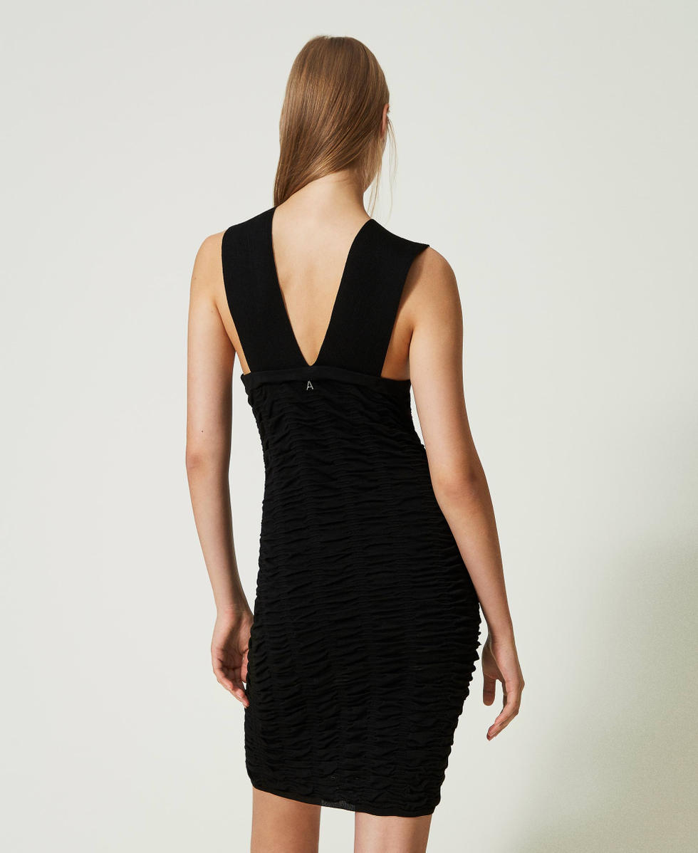 Robe courte avec fronce Noir Femme 241AP3101_00006_03