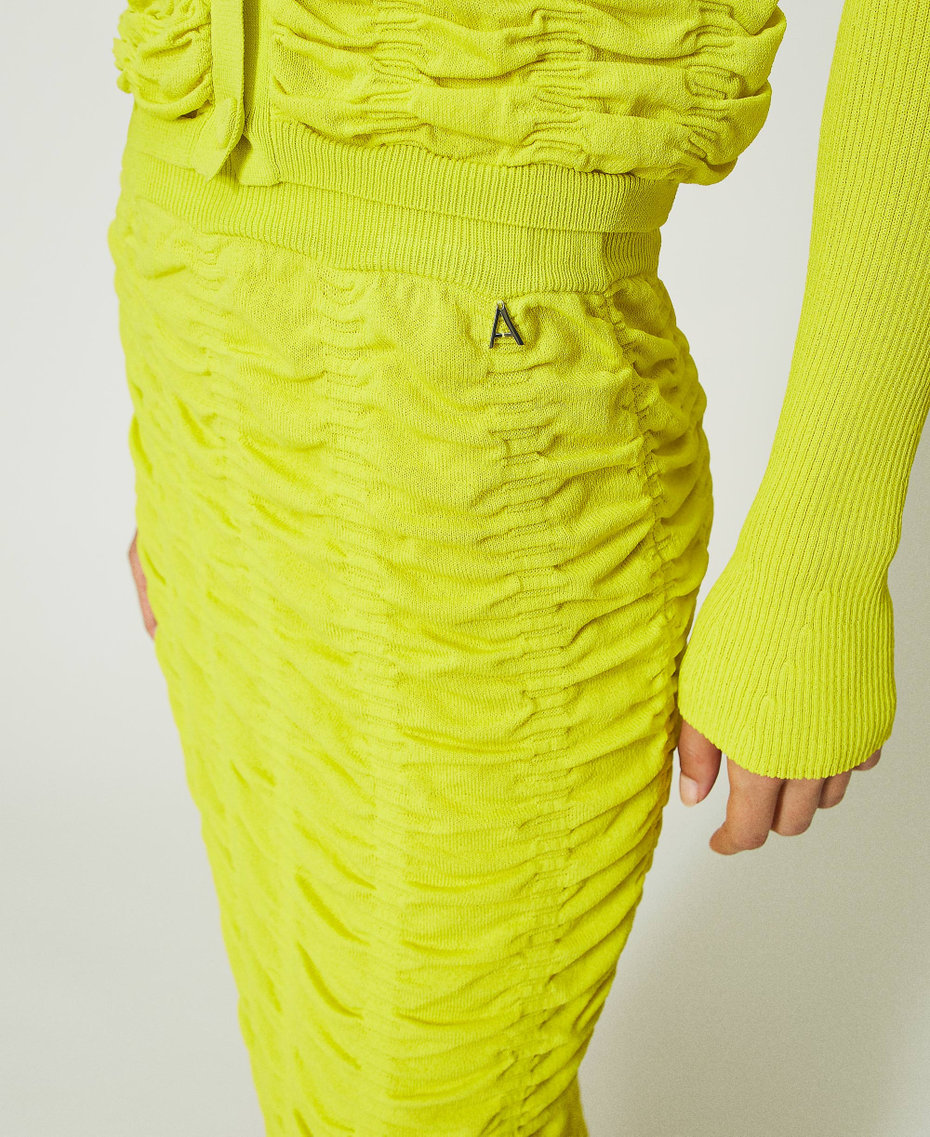 Midi skirt with gathering “Light Lemon” Yellow Woman 241AP3102-04