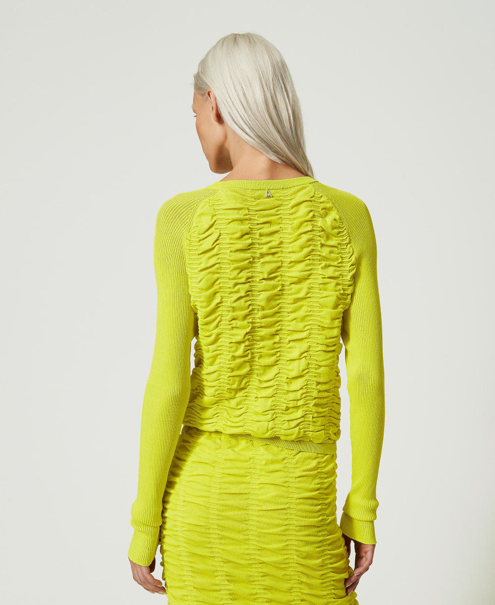 Cardigan with gathering &ldquo;Light Lemon&rdquo; Yellow Woman 241AP3103_04615_03