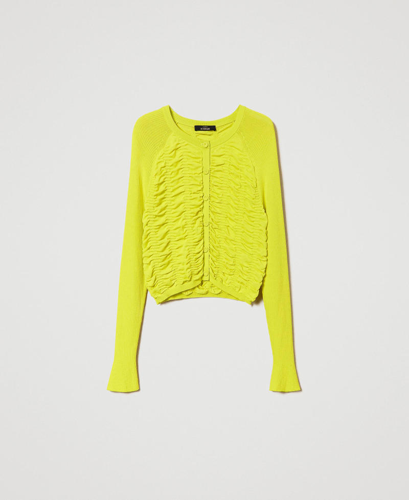 Cardigan with gathering