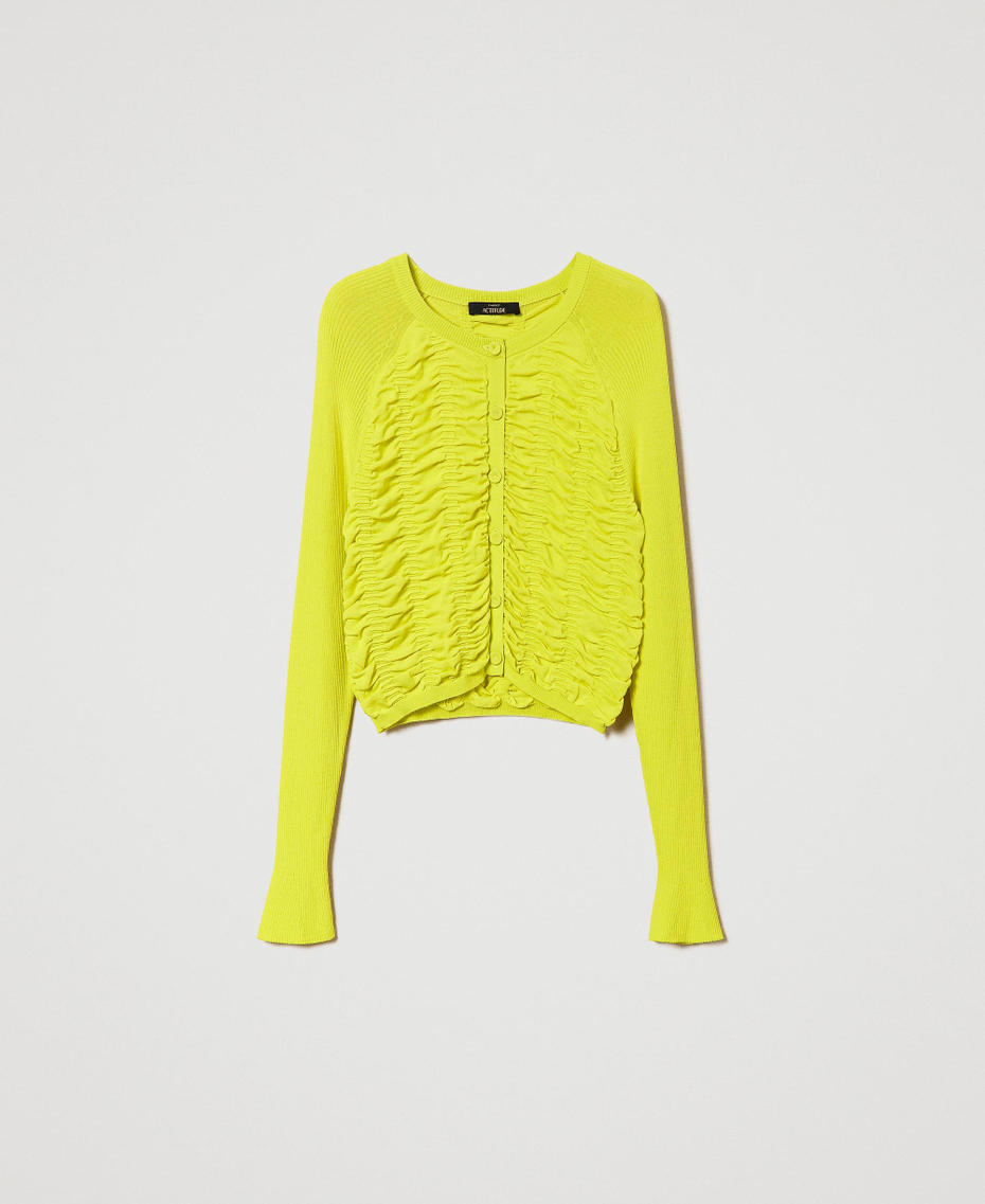 Cardigan with gathering