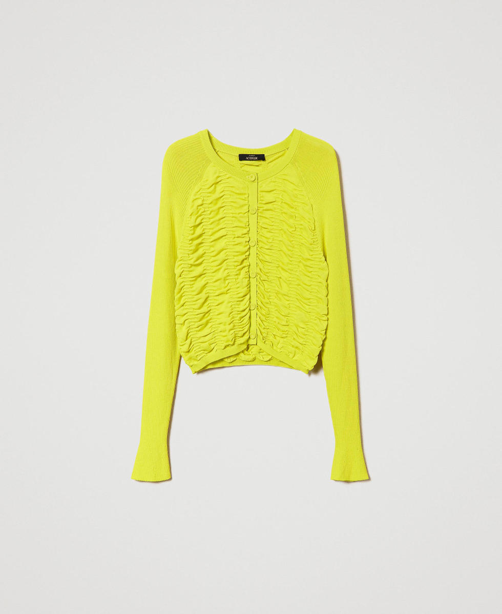 Cardigan with gathering Woman Yellow TWINSET Milano