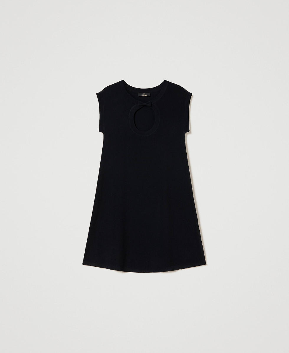 Kurzes Kleid mit Cut out und Schleife Frau Schwarz TWINSET Milano
