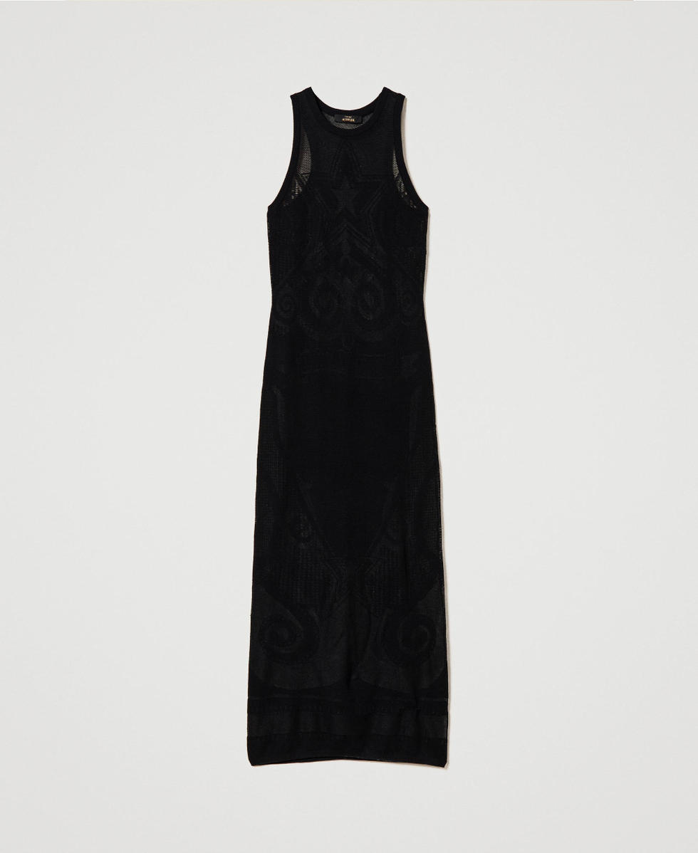 Abito lungo jacquard con stella