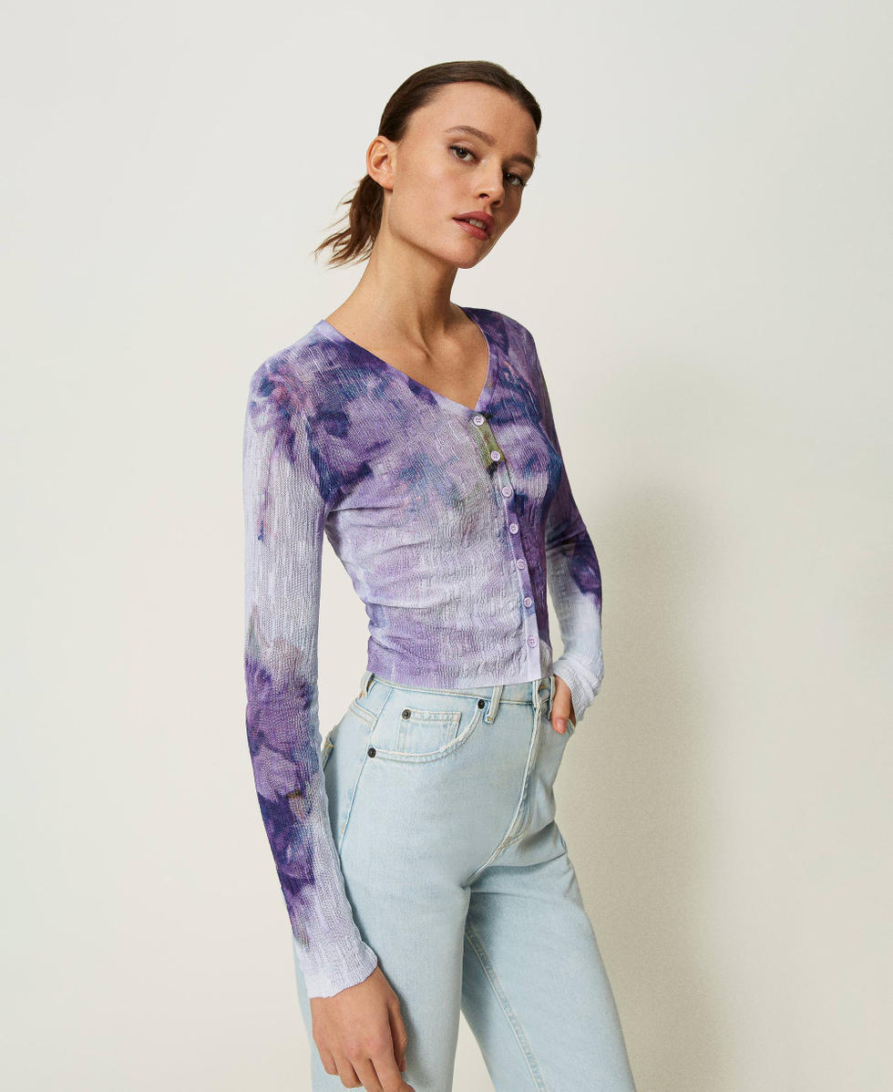 Dual use cardigan with print