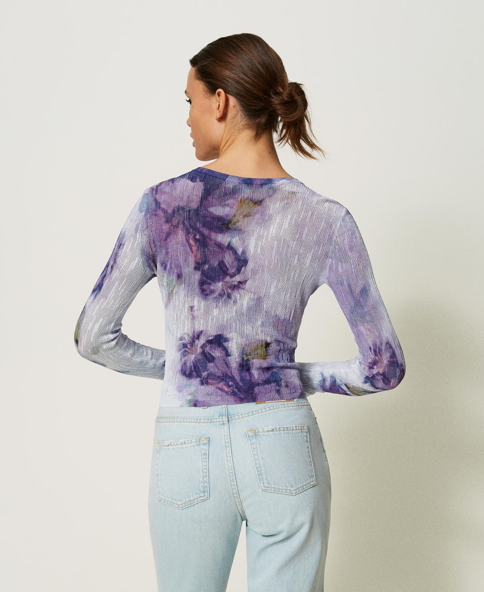 Dual use cardigan with print