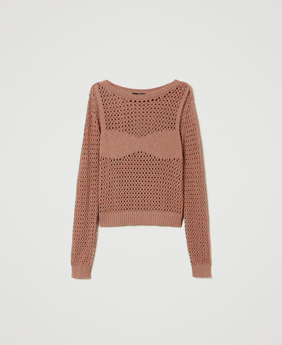 Pull en filet lurex Marron « Macaroon » Femme 241AP3210_11254_S0