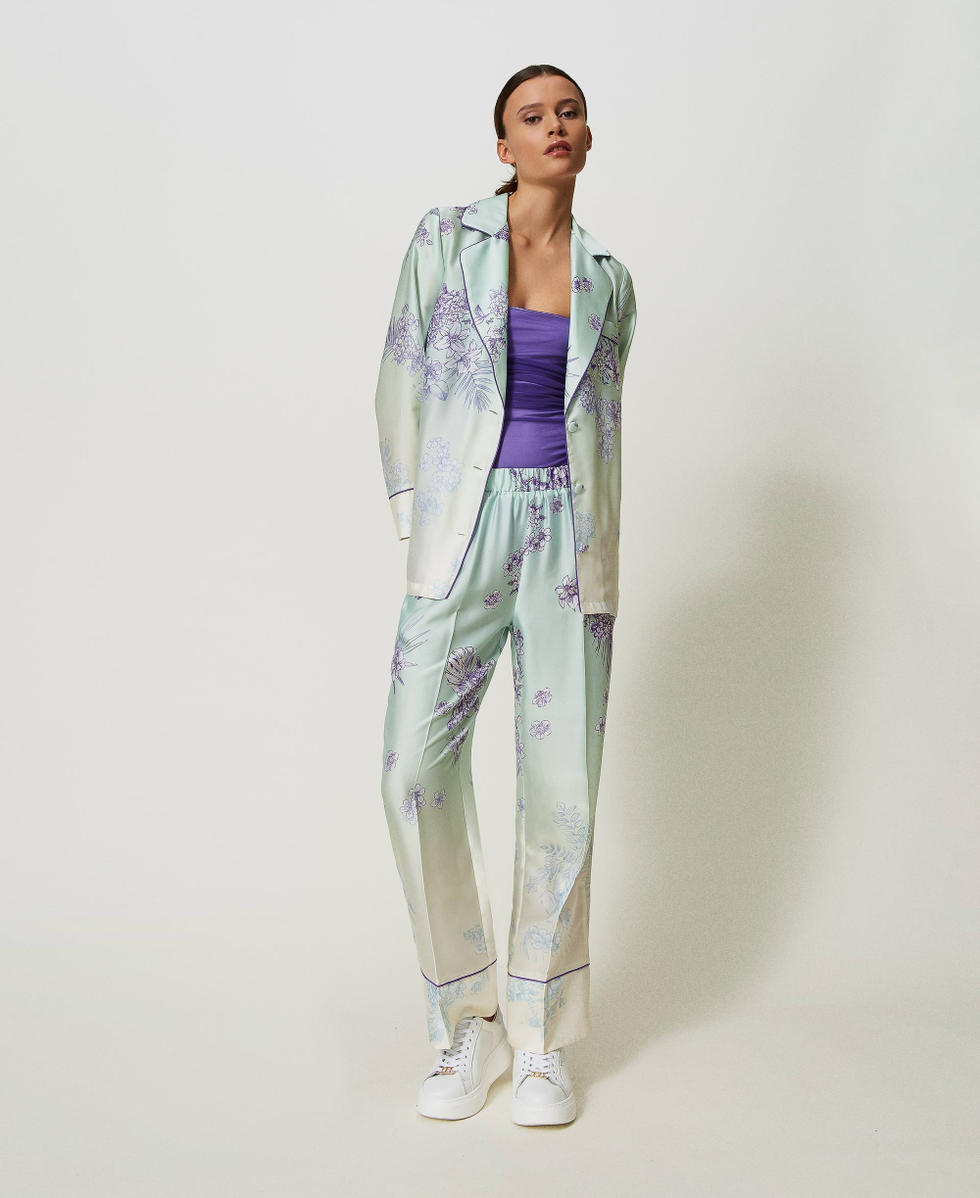 MYFO Satinhemd mit schattiertem Print