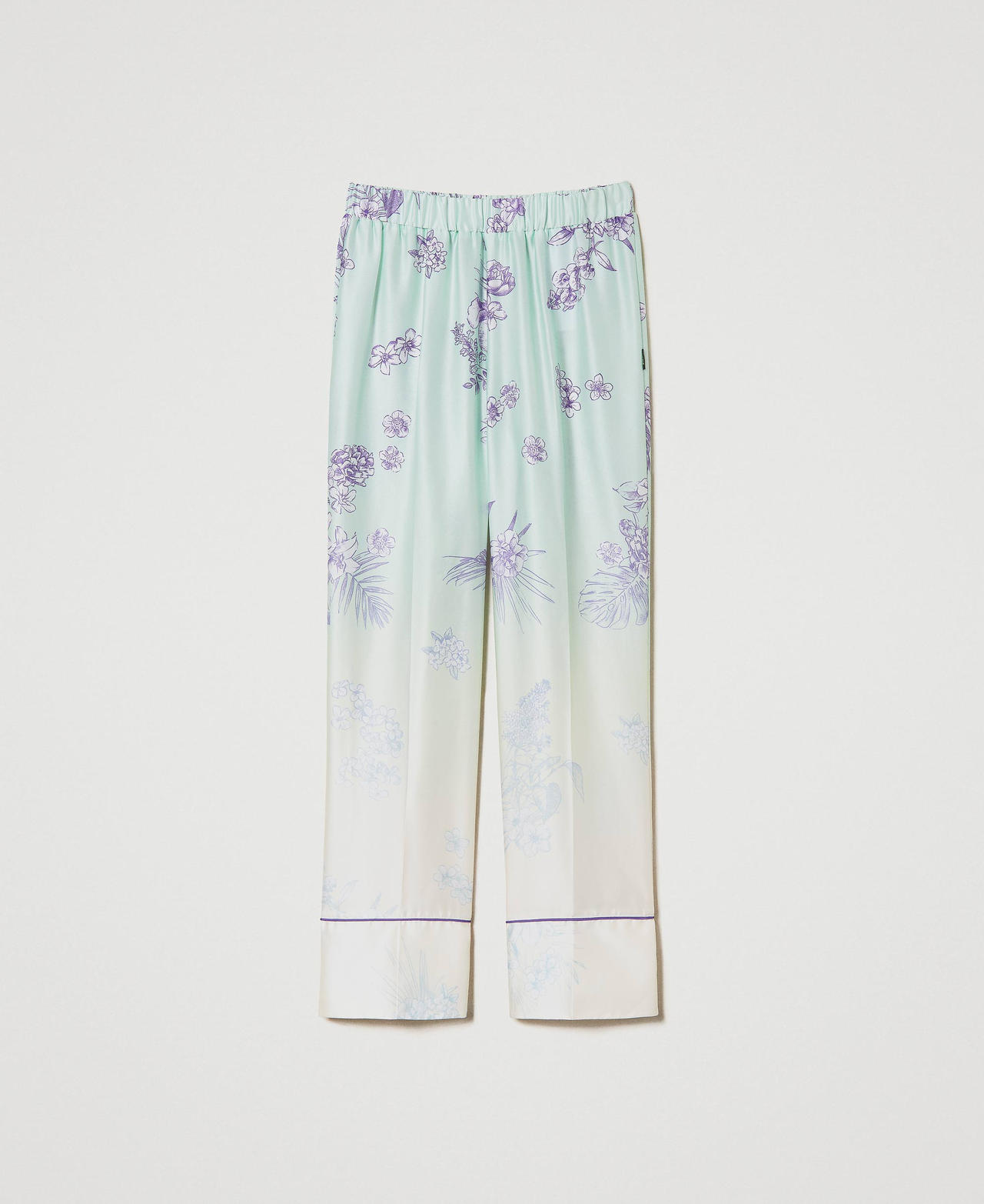 MYFO satin trousers with fadeout print