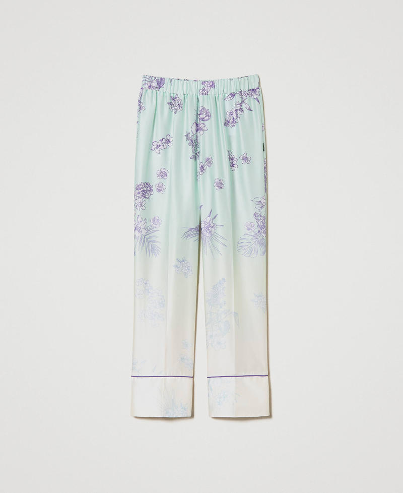 MYFO satin trousers with fadeout print