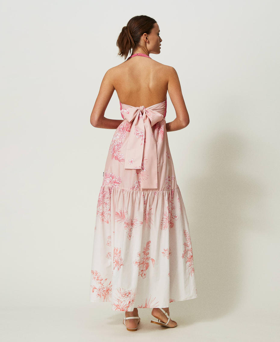 Robe longue MYFO en mousseline et maille crochet