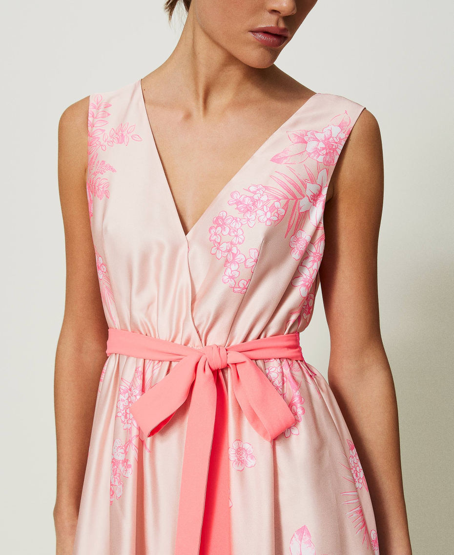 Long MYFO satin dress with fadeout print