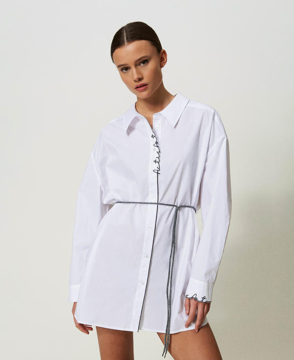Maxi camicia MYFO in popeline con ricamo logo