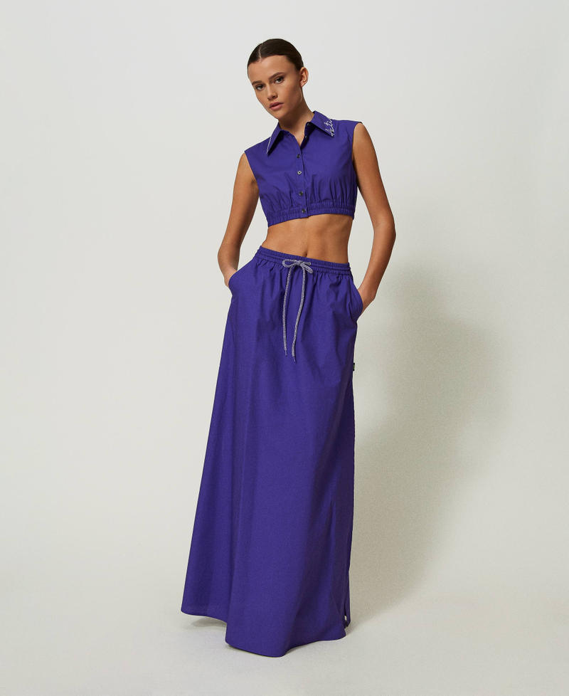 Long MYFO poplin skirt "Royal Purple" Woman 241AQ2054-01