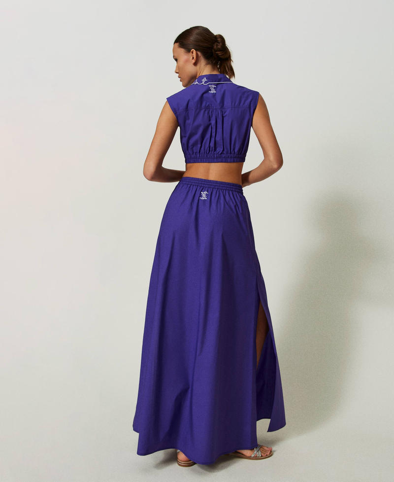 Long MYFO poplin skirt "Royal Purple" Woman 241AQ2054-03