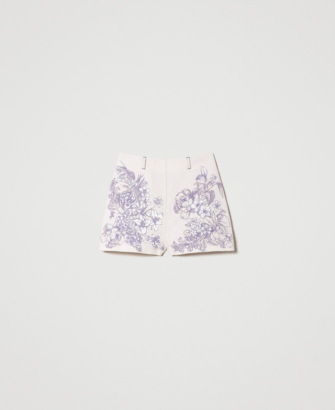 MYFO printed linen blend shorts