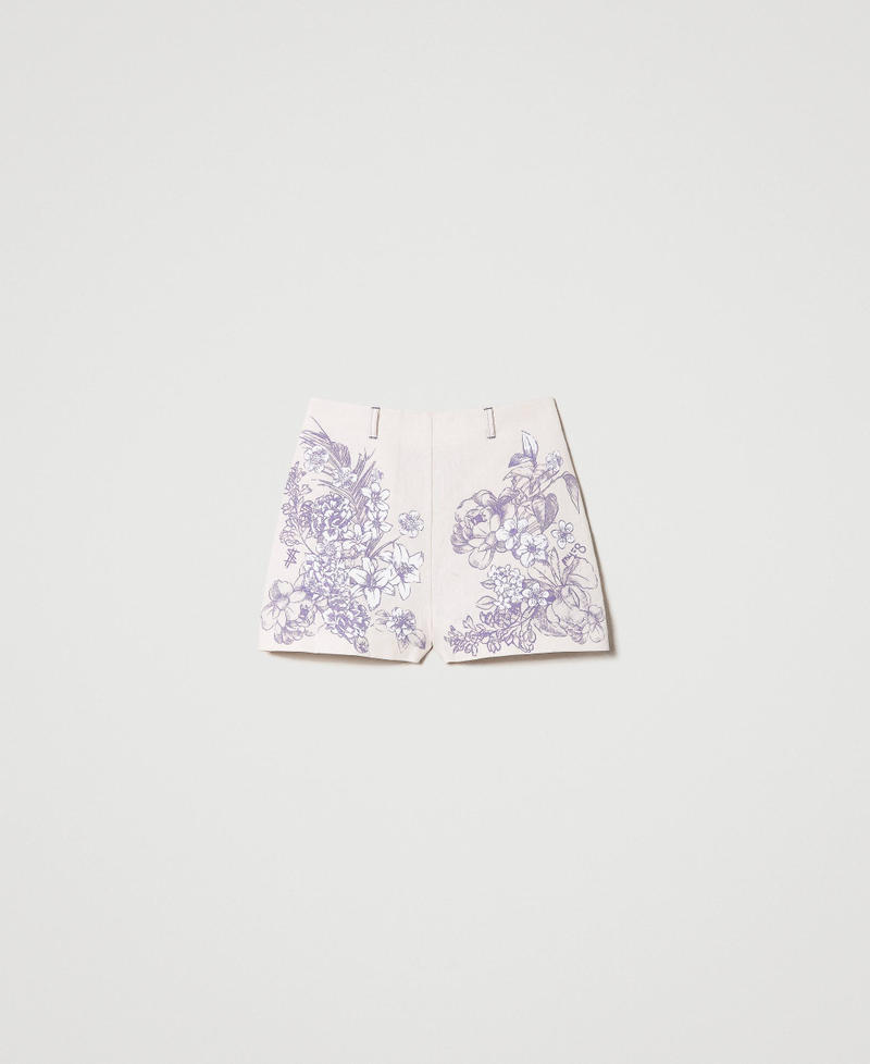 MYFO printed linen blend shorts