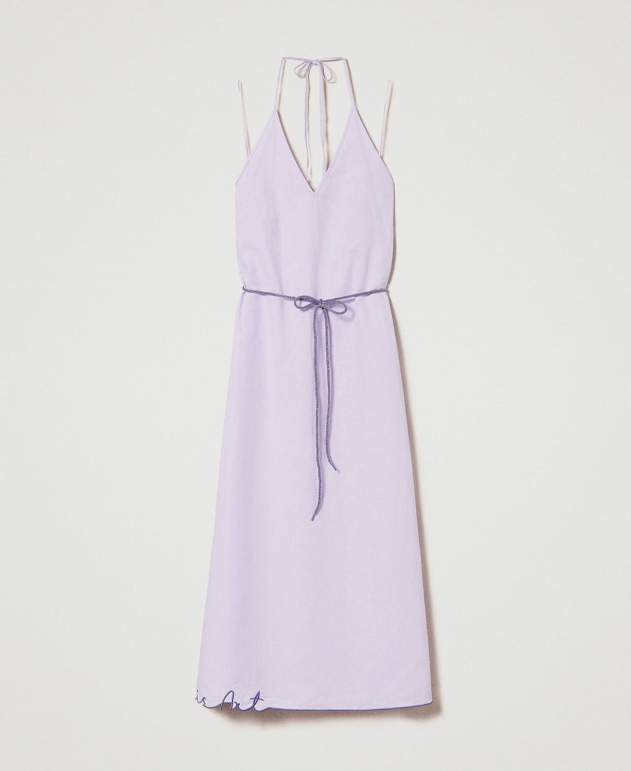 Long MYFO embroidered linen blend dress